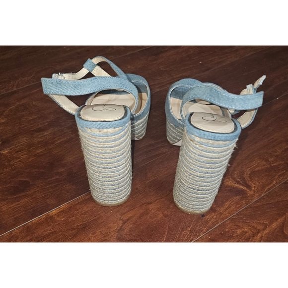 Jessica Simpson Ameeka Womens Denim Peep-Toe Platform Heels, size 10M - Picture 5 of 6